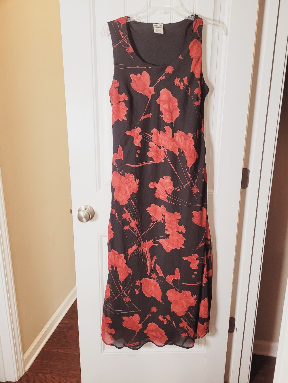 Sleeveless Black Vintage Maxi Dress with Floral Print by Premier International